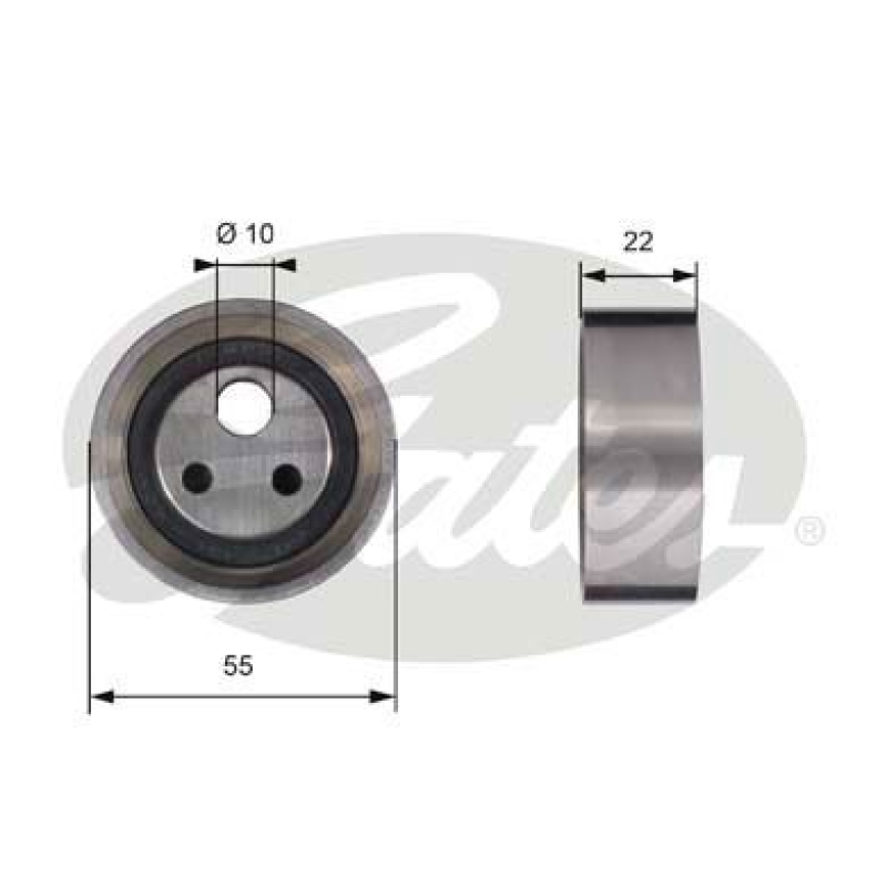 GATES Tensioner Pulley, timing belt PowerGrip®