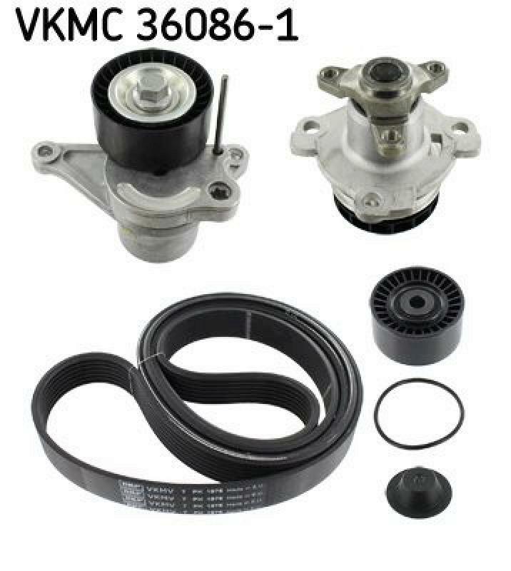 SKF Water Pump + V-Ribbed Belt Kit