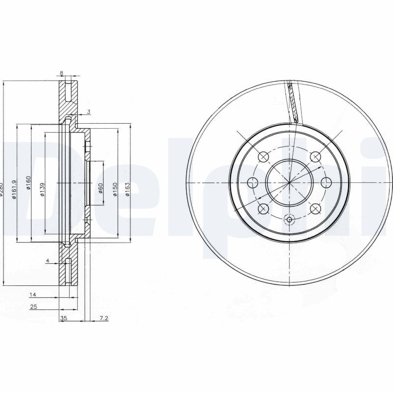 2x DELPHI Bremsscheibe