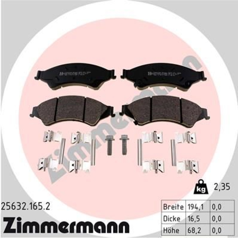 ZIMMERMANN Bremsbelagsatz, Scheibenbremse