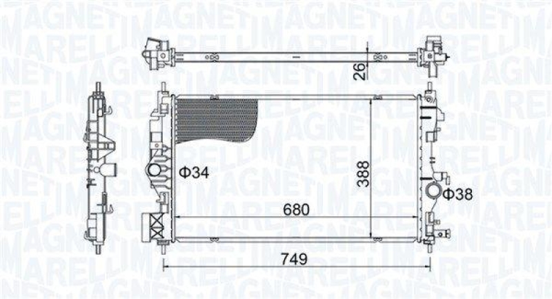 MAGNETI MARELLI Radiator, engine cooling