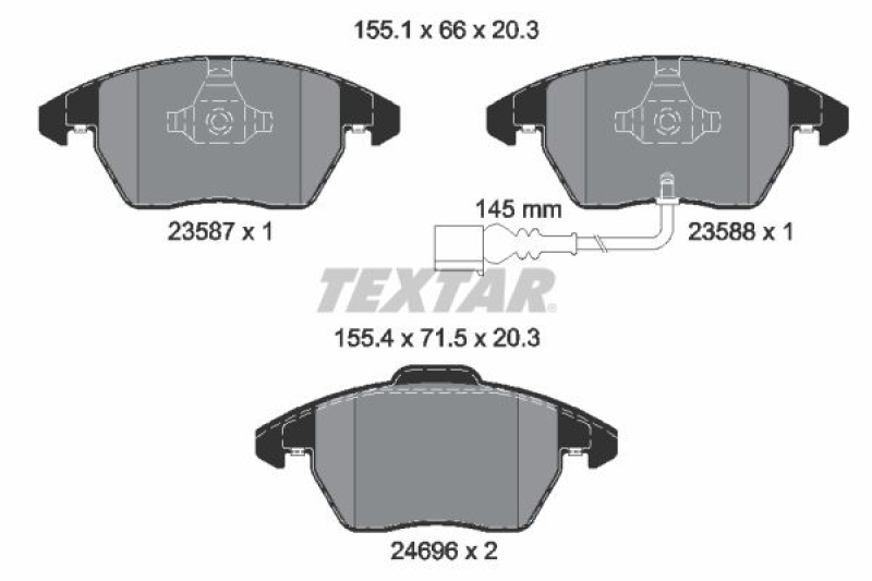 Textar Bremsscheiben Ø272mm + Beläge vorne + hinten passend für VW Touran Audi