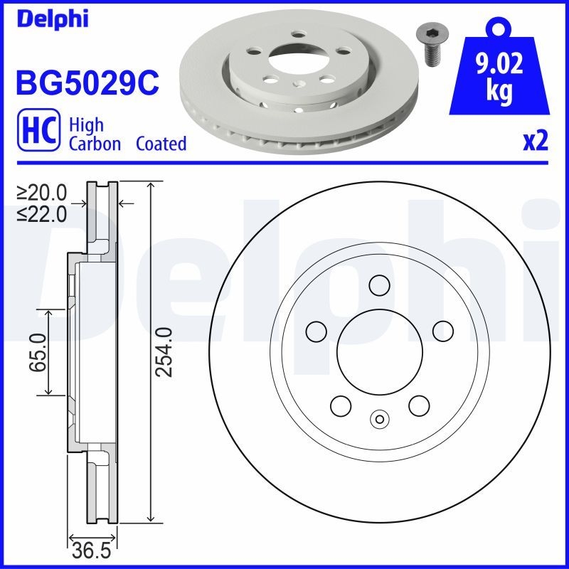 2x DELPHI Bremsscheibe