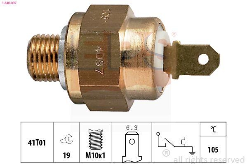 EPS Temperaturschalter, Kühlmittelwarnlampe Made in Italy - OE Equivalent
