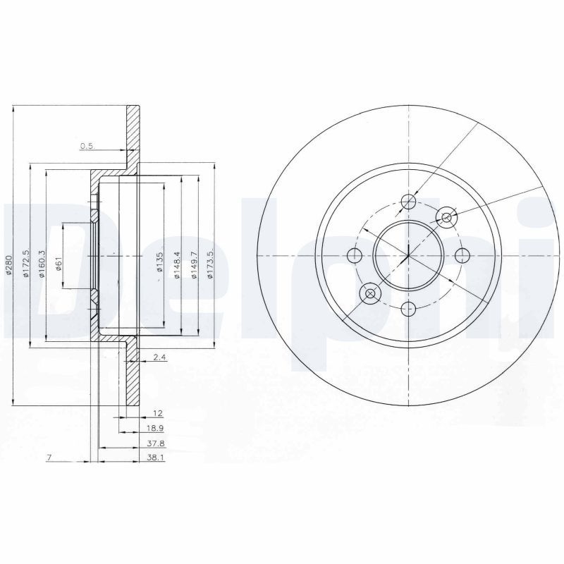 2x DELPHI Bremsscheibe BG3992