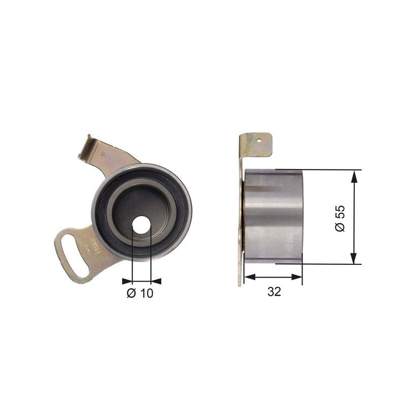 GATES Tensioner Pulley, timing belt PowerGrip®
