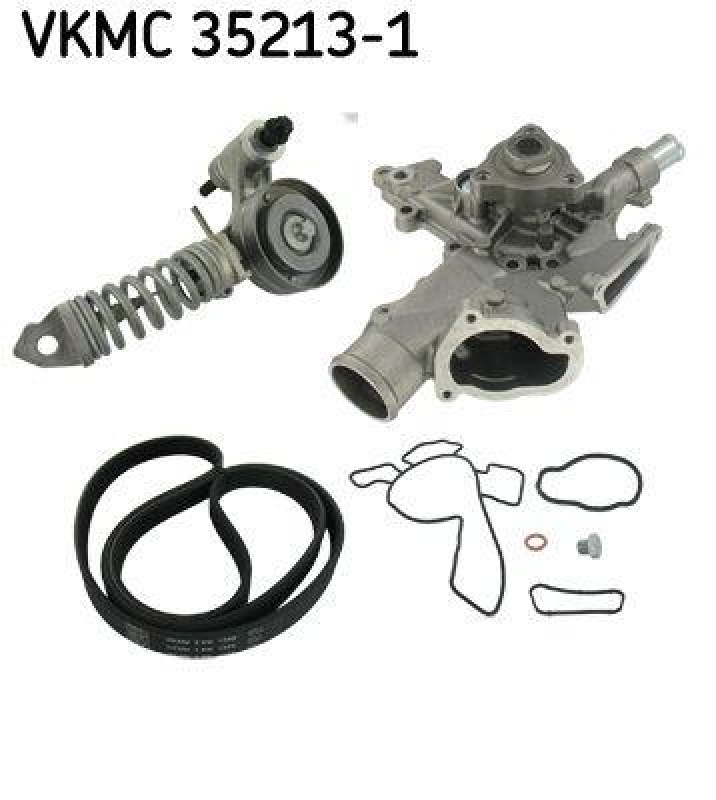 SKF Water Pump + V-Ribbed Belt Kit