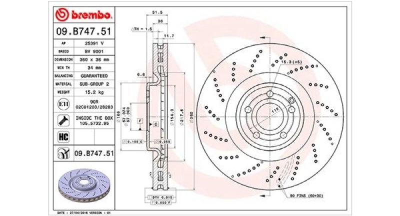 2x MAGNETI MARELLI Bremsscheibe