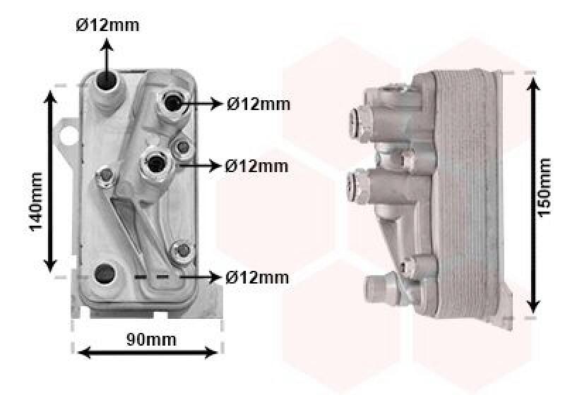 VAN WEZEL Oil Cooler, automatic transmission