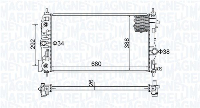 MAGNETI MARELLI Kühler, Motorkühlung