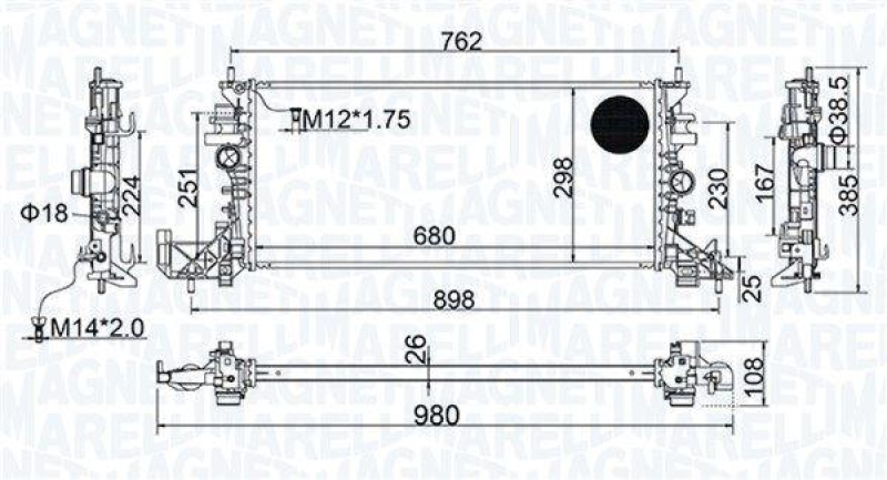 MAGNETI MARELLI Radiator, engine cooling