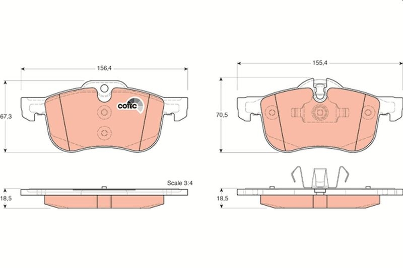 TRW Brake Pad Set, disc brake COTEC