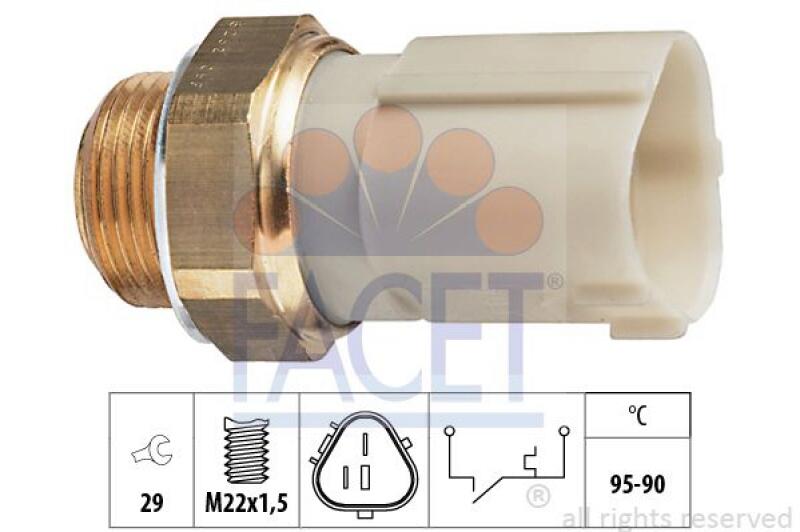 FACET Temperaturschalter, Kühlerlüfter Made in Italy - OE Equivalent