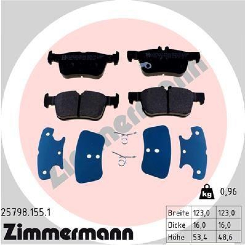 ZIMMERMANN Brake Pad Set, disc brake