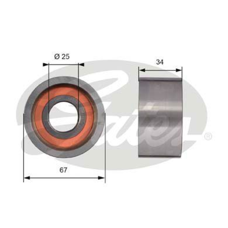 GATES Umlenk-/Führungsrolle, Zahnriemen PowerGrip®