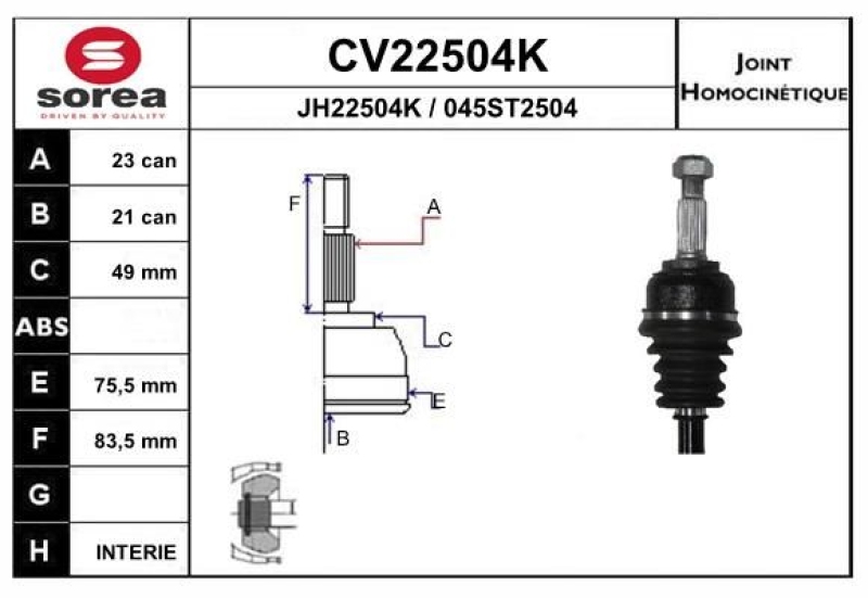 EAI Joint Kit, drive shaft