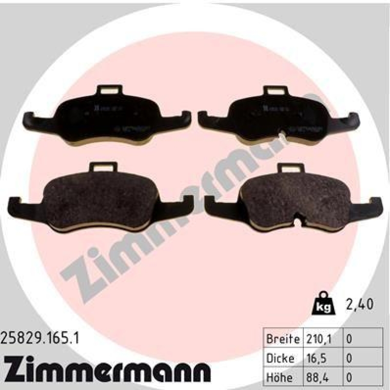 ZIMMERMANN Brake Pad Set, disc brake