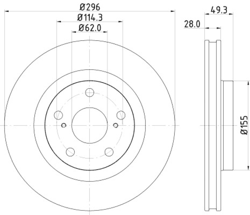 2x HELLA Brake Disc PRO