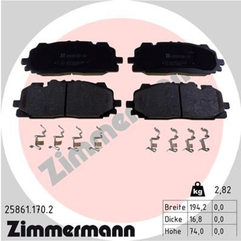 ZIMMERMANN Bremsbelagsatz, Scheibenbremse