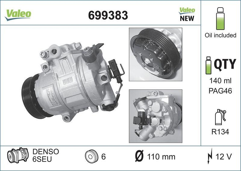 VALEO Compressor, air conditioning NEW ORIGINAL PART