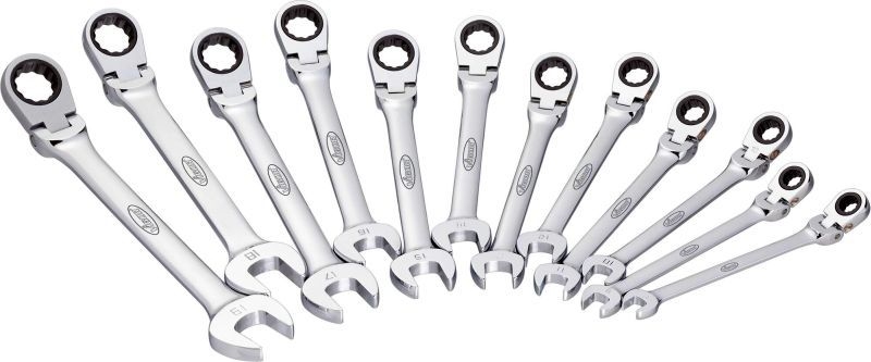 VIGOR Ratchet Ring Open-ended Spanner Set