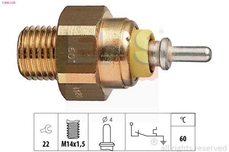 EPS Temperaturschalter, Kühlmittelwarnlampe Made in Italy - OE Equivalent