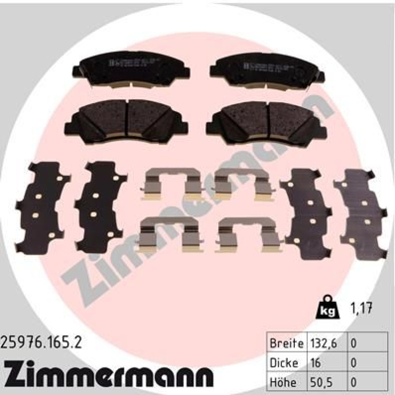 ZIMMERMANN Bremsbelagsatz, Scheibenbremse