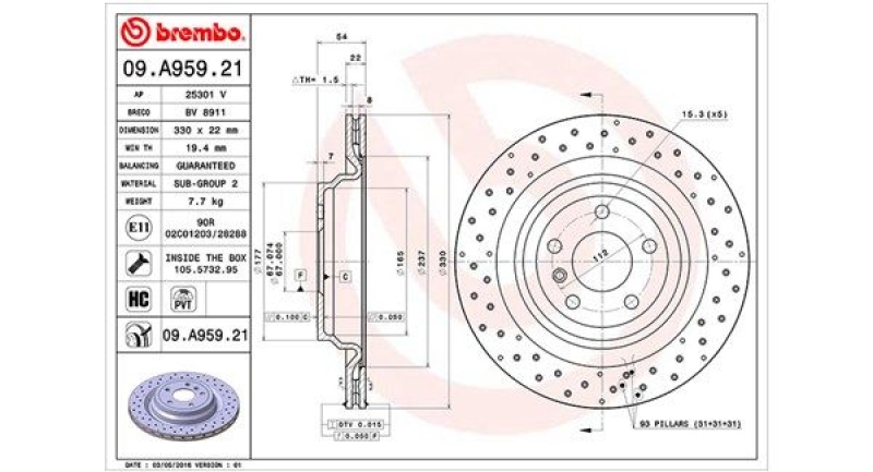 2x MAGNETI MARELLI Bremsscheibe