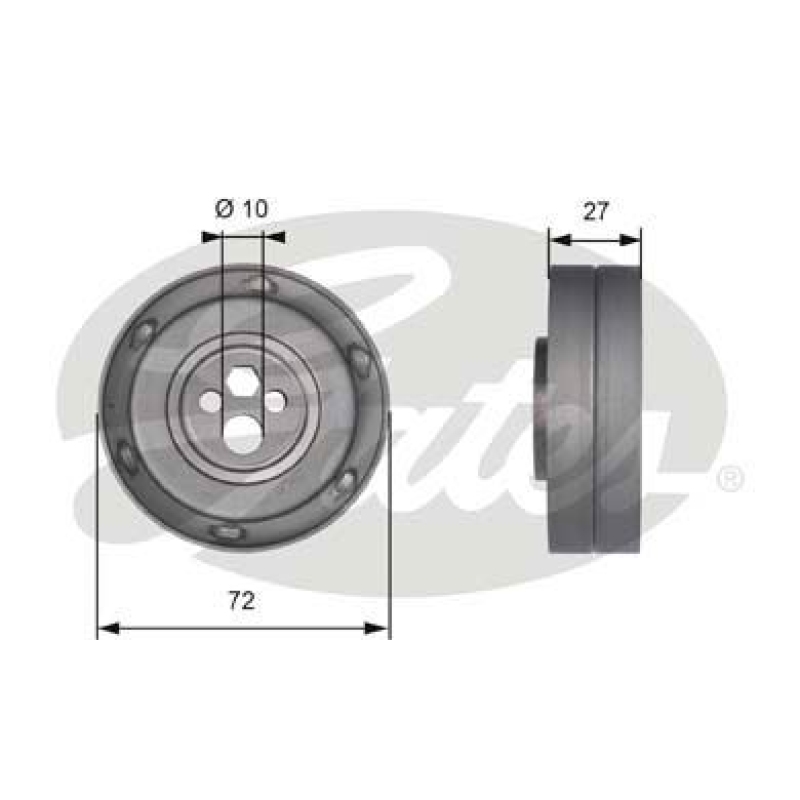 GATES Tensioner Pulley, timing belt PowerGrip®