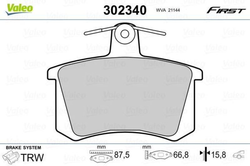 VALEO Brake Pad Set, disc brake FIRST