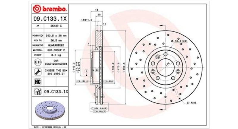 2x MAGNETI MARELLI Bremsscheibe