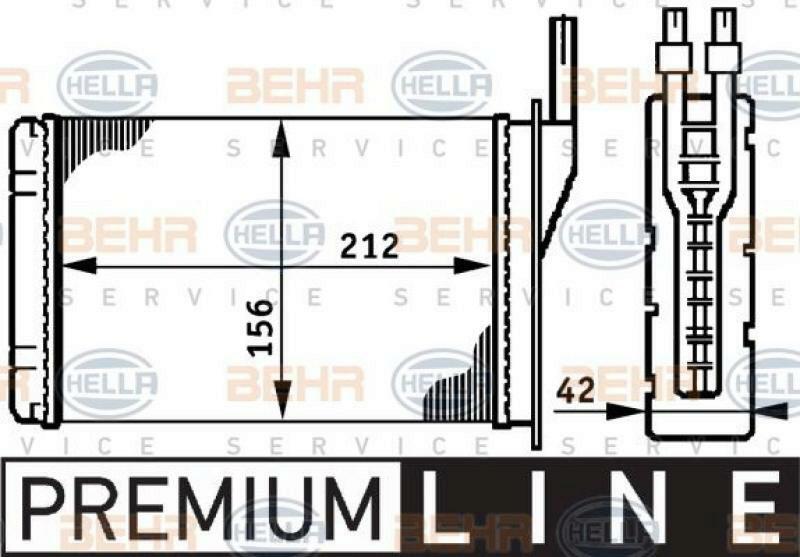 HELLA Heat Exchanger, interior heating BEHR HELLA SERVICE