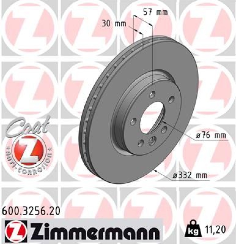 2x ZIMMERMANN Brake Disc COAT Z