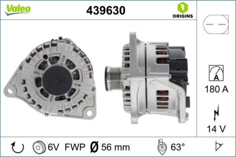 VALEO Generator VALEO ORIGINS NEW OE TECHNOLOGIE 439630