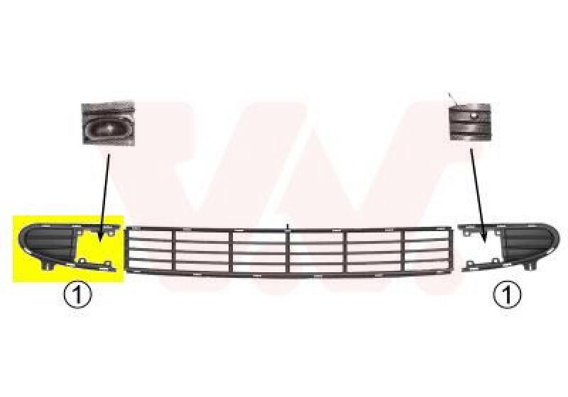 VAN WEZEL Ventilation Grille, bumper ** Equipart **