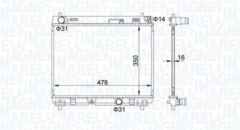 MAGNETI MARELLI Radiator, engine cooling