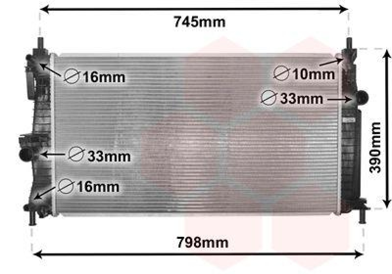 VAN WEZEL Radiator, engine cooling
