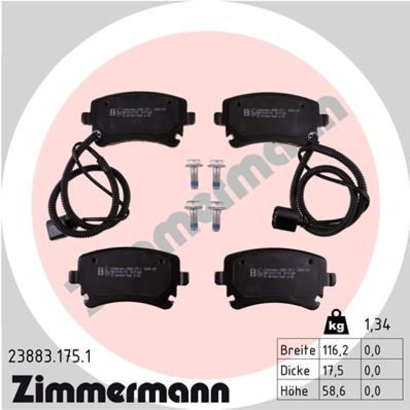 ZIMMERMANN Brake Pad Set, disc brake