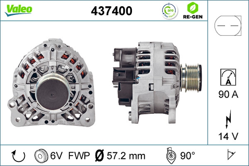 VALEO Alternator VALEO RE-GEN REMANUFACTURED