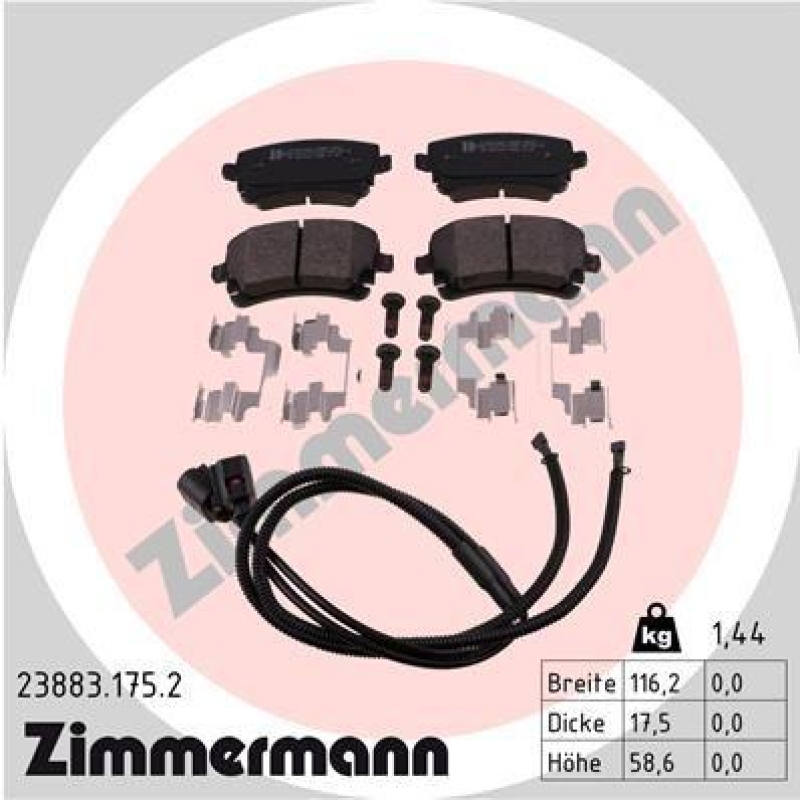 ZIMMERMANN Brake Pad Set, disc brake