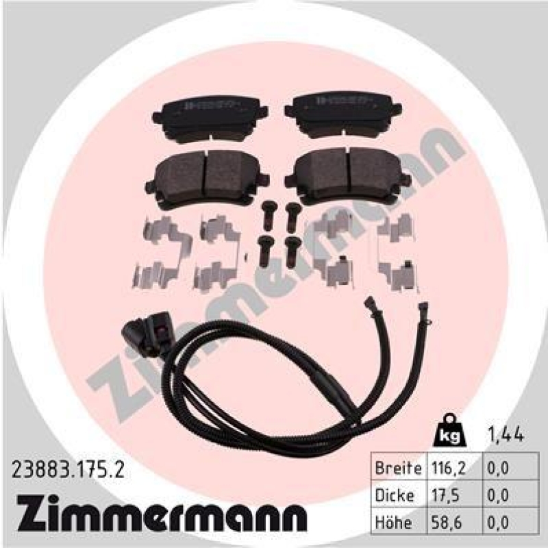 ZIMMERMANN Bremsbelagsatz, Scheibenbremse