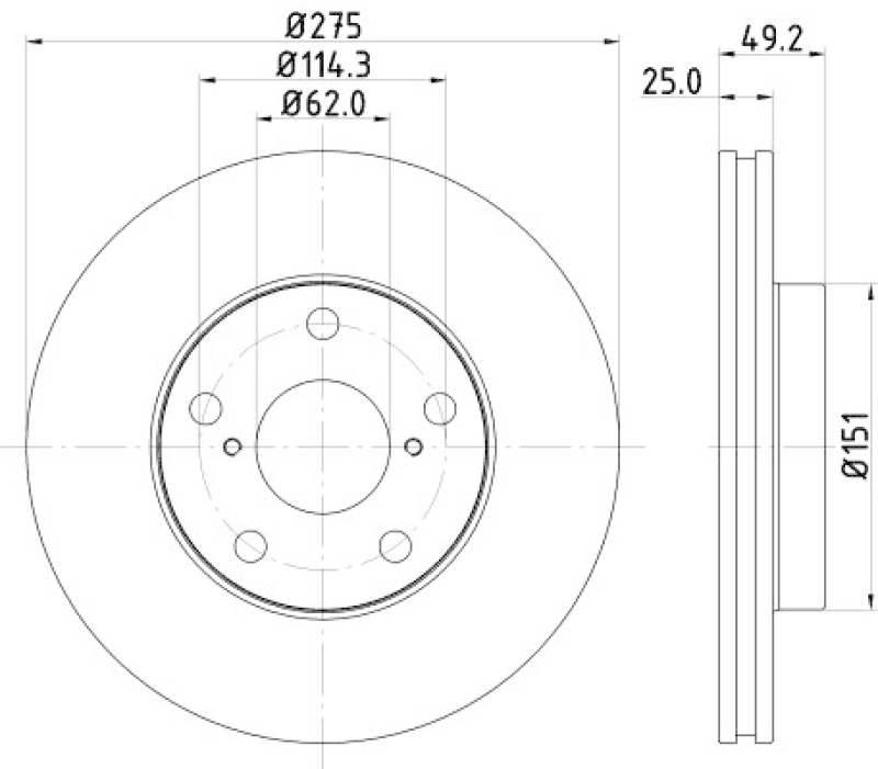 2x HELLA Brake Disc PRO