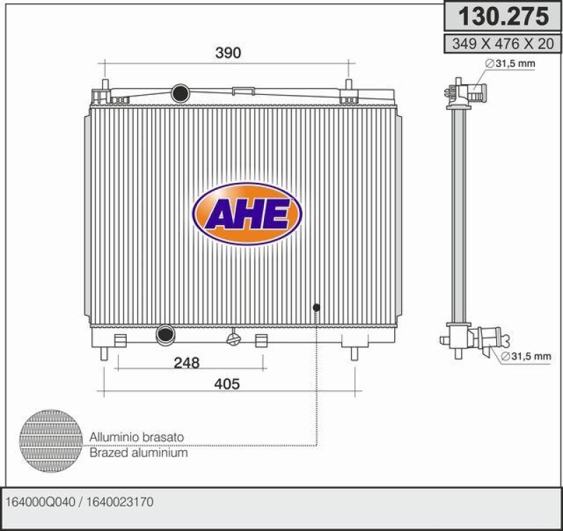 AHE Radiator, engine cooling