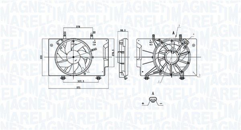 MAGNETI MARELLI L&uuml;fter, Motork&uuml;hlung 69422898010