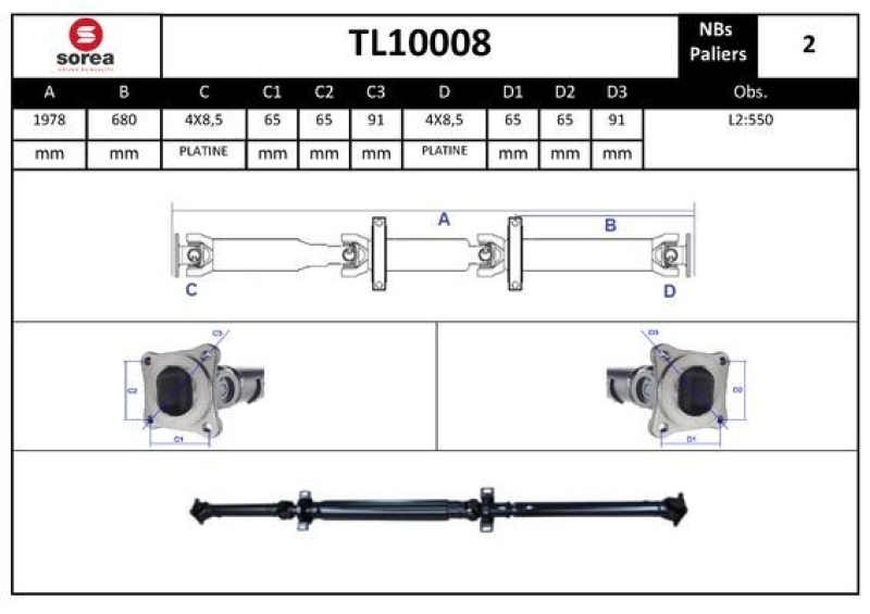 EAI Propshaft, axle drive