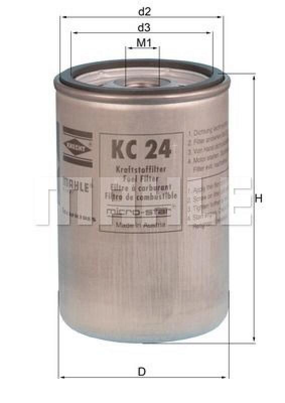 MAHLE Kraftstofffilter KC 24