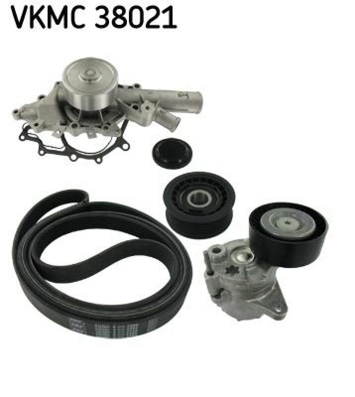 SKF Water Pump + V-Ribbed Belt Set