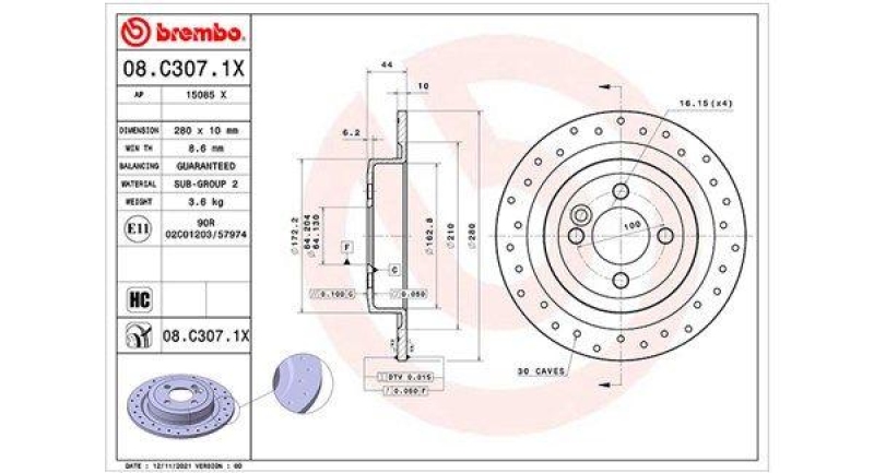 2x MAGNETI MARELLI Bremsscheibe 360406177902