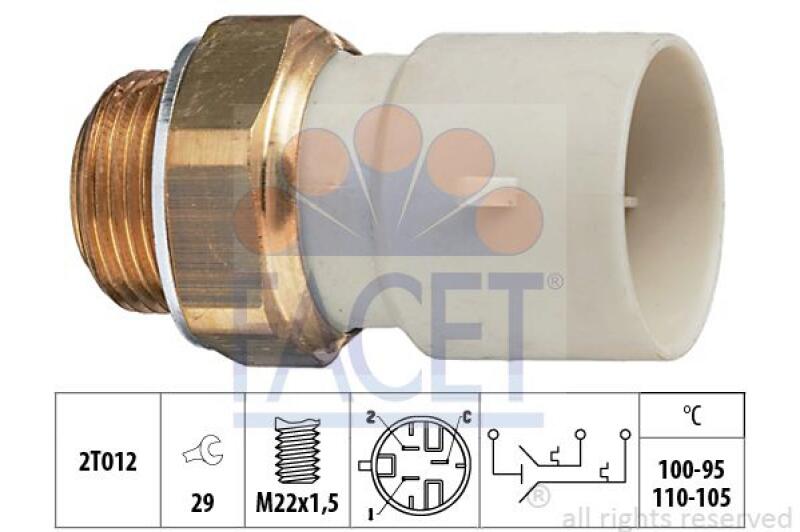 FACET Temperaturschalter, Kühlerlüfter Made in Italy - OE Equivalent