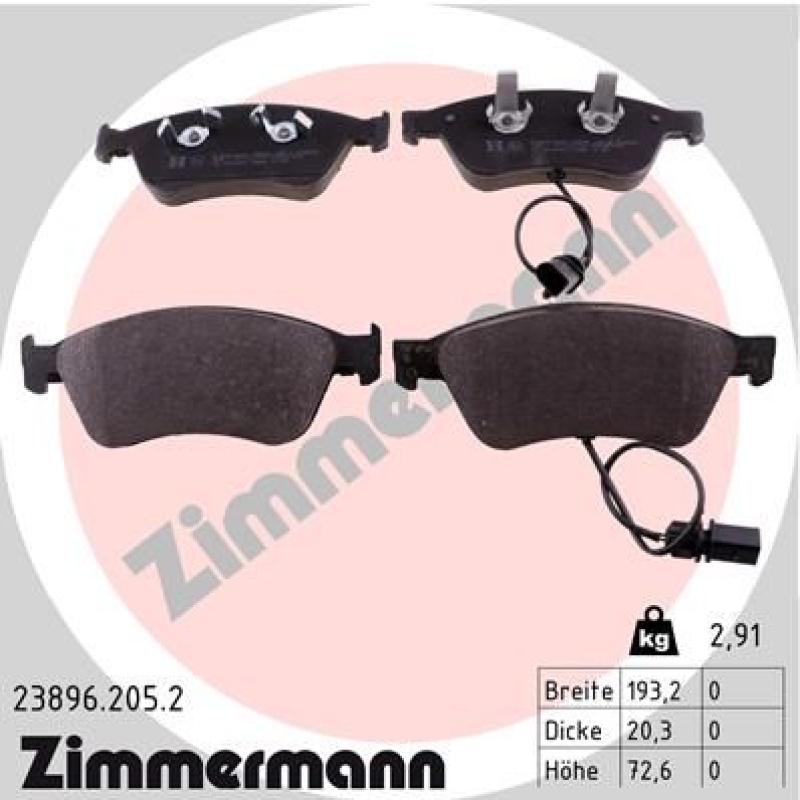 ZIMMERMANN Brake Pad Set, disc brake